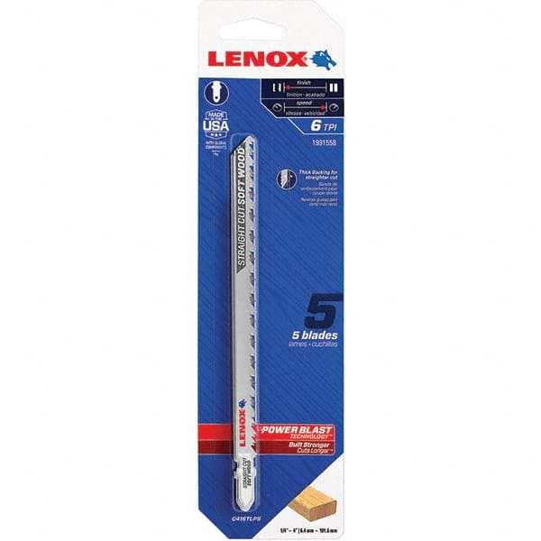 Lenox - Jig Saw Blades Blade Material: Bi-Metal Blade Length (Inch): 6 - A1 Tooling