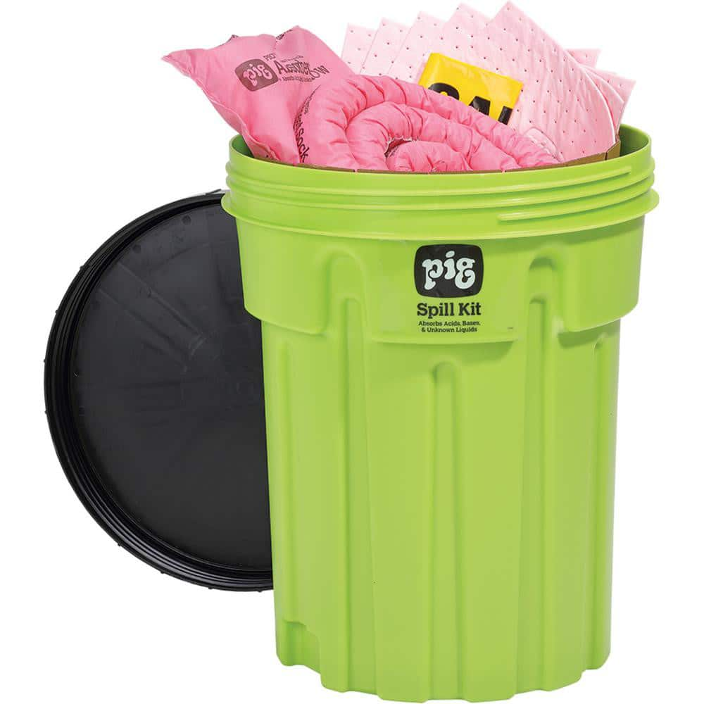 Spill Kits; Kit Type: Chemical & Hazardous Material Spill Kit; Container Type: Drum; Absorption Capacity: 21 gal; Color: Hi-Vis Green; Portable: No; Capacity per Kit (Gal.): 21 gal