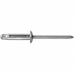 STANLEY Engineered Fastening - Size 6 Dome Head Aluminum Open End Blind Rivet - Aluminum Mandrel, 0.157" to 0.472" Grip, 3/16" Head Diam, 0.197" to 0.207" Hole Diam, - A1 Tooling