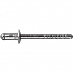 STANLEY Engineered Fastening - Size 6 Dome Head Steel Open End Blind Rivet - Steel Mandrel, 0.1378" to 0.2362" Grip, 3/16" Head Diam, 0.1929" to 0.2008" Hole Diam, 3.2" Body Diam - A1 Tooling