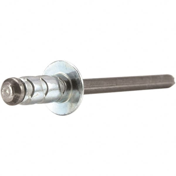 STANLEY Engineered Fastening - Size 4 Dome Head Aluminum Multi Grip Blind Rivet - Aluminum Mandrel, 0.039" to 0.187" Grip, 1/8" Head Diam, 0.129" to 0.142" Hole Diam, 0.078" Body Diam - A1 Tooling