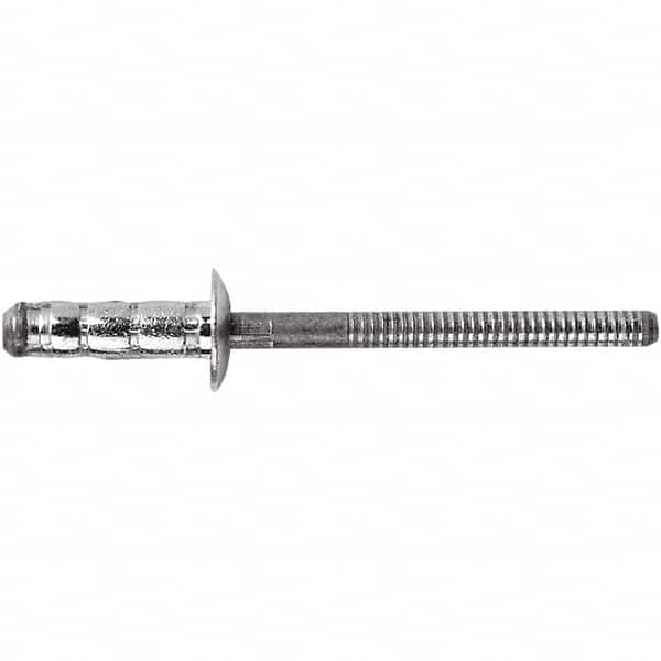 STANLEY Engineered Fastening - Size 6 Dome Head Steel Multi Grip Blind Rivet - Steel Mandrel, 0.0598" to 1/4" Grip, 3/16" Head Diam, 0.1921" to 0.1961" Hole Diam, 3" Body Diam - A1 Tooling