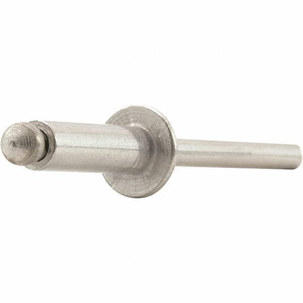 STANLEY Engineered Fastening - Size 4 Dome Head Aluminum Open End Blind Rivet - Aluminum Mandrel, 1/4" Max Grip, 1/8" Head Diam, 0.129" to 0.133" Hole Diam, - A1 Tooling