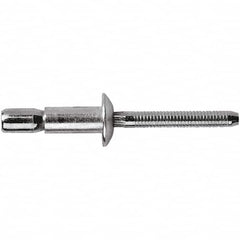 STANLEY Engineered Fastening - Size 8 Dome Head Stainless Steel Structural with Locking Stem Blind Rivet - Stainless Steel Mandrel, 0.08" to 3/8" Grip, 1/4" Head Diam, 0.261" to 0.276" Hole Diam, 0.153" Body Diam - A1 Tooling