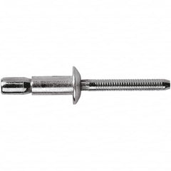 STANLEY Engineered Fastening - Size 6 Dome Head Aluminum Structural with Locking Stem Blind Rivet - Aluminum Mandrel, 0.062" to 0.437" Grip, 3/16" Head Diam, 0.194" to 0.204" Hole Diam, 0.122" Body Diam - A1 Tooling