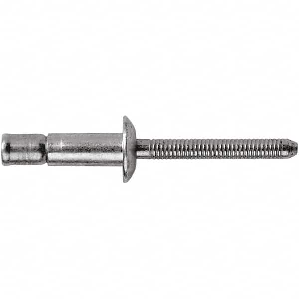 STANLEY Engineered Fastening - Size 8 Dome Head Stainless Steel Structural with Locking Stem Blind Rivet - Stainless Steel Mandrel, 0.08" to 5/8" Grip, 1/4" Head Diam, 0.261" to 0.276" Hole Diam, 0.162" Body Diam - A1 Tooling