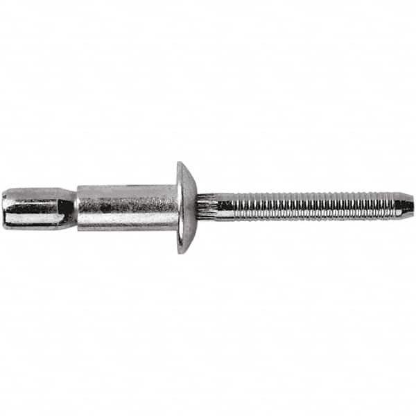 STANLEY Engineered Fastening - Size 8 Dome Head Aluminum Structural with Locking Stem Blind Rivet - Aluminum Mandrel, 0.0799" to 0.6252" Grip, 1/4" Head Diam, 0.261" to 0.276" Hole Diam, 4.11" Body Diam - A1 Tooling