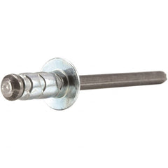 STANLEY Engineered Fastening - Size 8 Dome Head Aluminum Multi Grip Blind Rivet - Steel Mandrel, 0.08" to 0.35" Grip, 1/4" Head Diam, 0.257" to 0.275" Hole Diam, 0.153" Body Diam - A1 Tooling