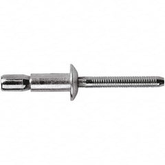 STANLEY Engineered Fastening - Size 8 Dome Head Aluminum Structural with Locking Stem Blind Rivet - Aluminum Mandrel, 0.08" to 3/8" Grip, 1/4" Head Diam, 0.261" to 0.276" Hole Diam, 0.153" Body Diam - A1 Tooling