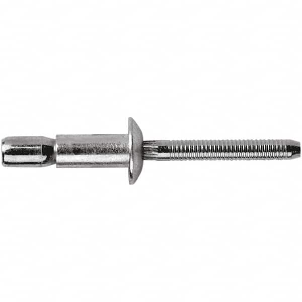 STANLEY Engineered Fastening - Size 8 Dome Head Steel Structural with Locking Stem Blind Rivet - Steel Mandrel, 0.08" to 3/8" Grip, 1/4" Head Diam, 0.261" to 0.276" Hole Diam, 0.153" Body Diam - A1 Tooling