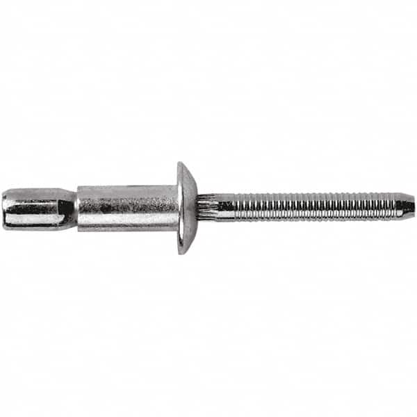 STANLEY Engineered Fastening - Size 8 Dome Head Steel Structural with Locking Stem Blind Rivet - Steel Mandrel, 0.08" to 5/8" Grip, 1/4" Head Diam, 0.261" to 0.276" Hole Diam, 0.153" Body Diam - A1 Tooling