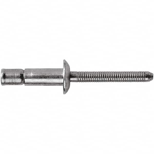 STANLEY Engineered Fastening - Size 6 Dome Head Steel Structural with Locking Stem Blind Rivet - Steel Mandrel, 0.064" to 0.437" Grip, 3/16" Head Diam, 0.194" to 0.204" Hole Diam, 0.12" Body Diam - A1 Tooling