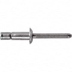 STANLEY Engineered Fastening - Size 6 Dome Head Steel Structural with Locking Stem Blind Rivet - Steel Mandrel, 0.064" to 0.437" Grip, 3/16" Head Diam, 0.194" to 0.204" Hole Diam, 0.12" Body Diam - A1 Tooling