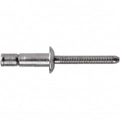 STANLEY Engineered Fastening - Size 8 Dome Head Steel Structural with Locking Stem Blind Rivet - Steel Mandrel, 0.08" to 3/8" Grip, 1/4" Head Diam, 0.261" to 0.276" Hole Diam, 0.162" Body Diam - A1 Tooling