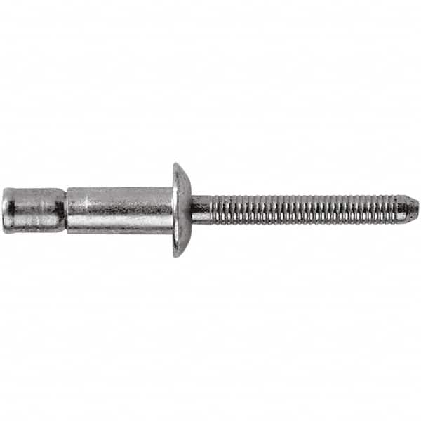 STANLEY Engineered Fastening - Size 6 Dome Head Steel Structural with Locking Stem Blind Rivet - Steel Mandrel, 0.062" to 1/4" Grip, 3/16" Head Diam, 0.194" to 0.204" Hole Diam, 0.12" Body Diam - A1 Tooling