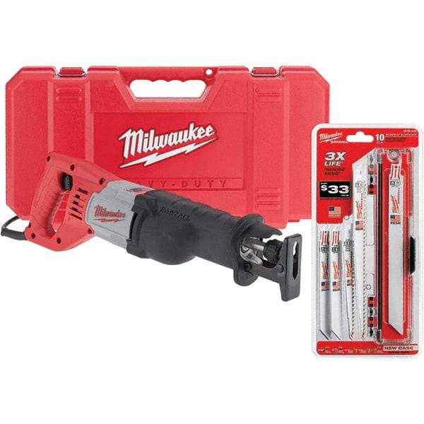 Milwaukee Tool - 3,000 Strokes per min, 1-1/8" Stroke Length Electric Reciprocating Saw - 12 Amps - A1 Tooling