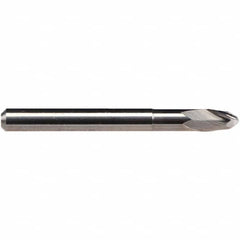 Emuge - 1mm Diam, 2mm LOC, 2 Flute Solid Carbide Ball End Mill - Uncoated, Single End, 38mm OAL, 3mm Shank Diam, Ball Flute - A1 Tooling