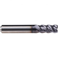 Emuge - 1/4" Diam, 3/8" LOC, 4 Flute Solid Carbide Roughing & Finishing End Mill - TiAlN Finish, 2" OAL, 1/4" Shank Diam, Cylindrical Shank, 50° Helix, Centercutting, Long Length - A1 Tooling