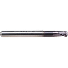 Emuge - 8mm Diam, 7mm LOC, 2 Flute Solid Carbide Roughing & Finishing End Mill - TiAlN Finish, 63mm OAL, 8mm Shank Diam, Cylindrical Shank, 30° Helix, Stub Length - A1 Tooling