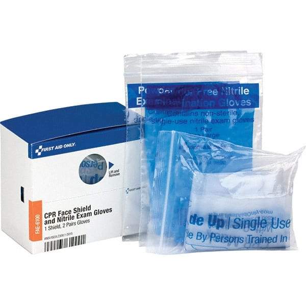 PRO-SAFE - Disposable CPR Masks/Breathers Compatible First Aid Kits: 59491, 59492 Includes: (4) Nitrile Exam Gloves; CPR Mask - A1 Tooling