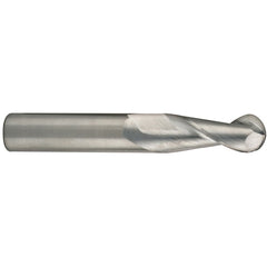 ‎5/8″ Dia. × 5/8″ Shank × 1-5/8″ DOC × 3-3/4″ OAL, Carbide Uncoated, Spiral , 2 Flute, 35° Helix, Ballnose End Mill - Exact Industrial Supply