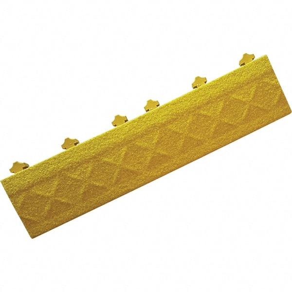 Ergo Advantage - 18" Long x 4" Wide x 1" Thick, Anti-Fatigue Modular Matting Anti-Fatigue Flooring - Male, 1 Interlocking Side, Yellow, For Dry & Wet Areas - A1 Tooling