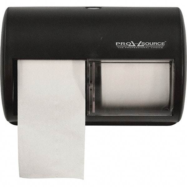 PRO-SOURCE - Small Core Double Roll Plastic Toilet Tissue Dispenser - 10-1/2" Wide x 7" High x 7-1/4" Deep, Black - A1 Tooling