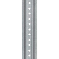 Nucor - 6' High, Galvanized Traffic Sign Post - Steel, 3/8" Hole Diam, Silver - A1 Tooling