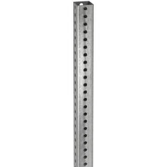 TAPCO - 12' High, Galvanized Traffic Sign Post - Steel, 7/16" Hole Diam, Silver - A1 Tooling