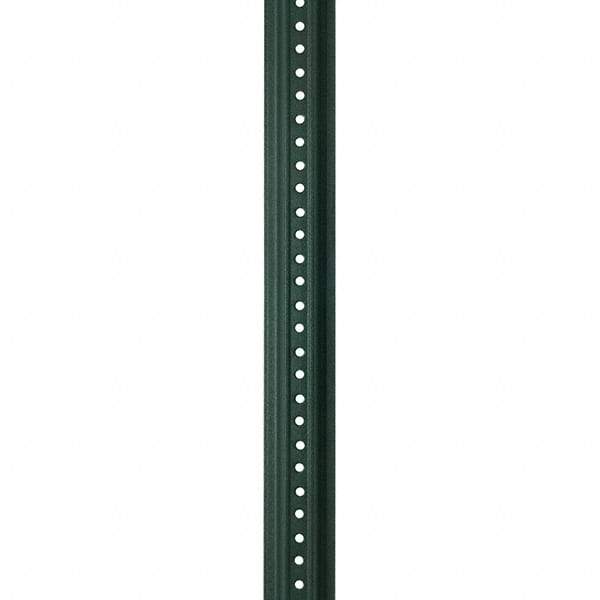 Nucor - 10' High, Powder Coated Traffic Sign Post - Steel, 3/8" Hole Diam, Green - A1 Tooling