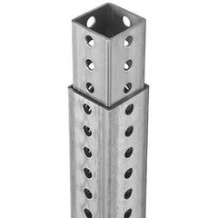 TAPCO - 3' High, Galvanized Traffic Sign Post Base - Steel, 7/16" Hole Diam, Silver - A1 Tooling