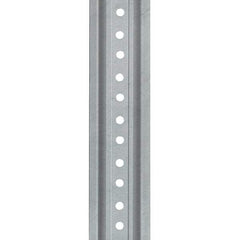 Nucor - 8' High, Galvanized Traffic Sign Post - Steel, 3/8" Hole Diam, Silver - A1 Tooling