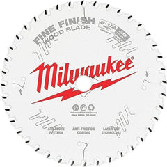 Milwaukee Tool - 6-1/2" Diam, 5/8" Arbor Hole Diam, 40 Tooth Wet & Dry Cut Saw Blade - Tungsten Carbide-Tipped, Fine Finish Action, Standard Round Arbor - A1 Tooling