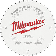 Milwaukee Tool - 8-1/4" Diam, 5/8" Arbor Hole Diam, 40 Tooth Wet & Dry Cut Saw Blade - Tungsten Carbide-Tipped, Fine Finish Action, Standard Round Arbor - A1 Tooling