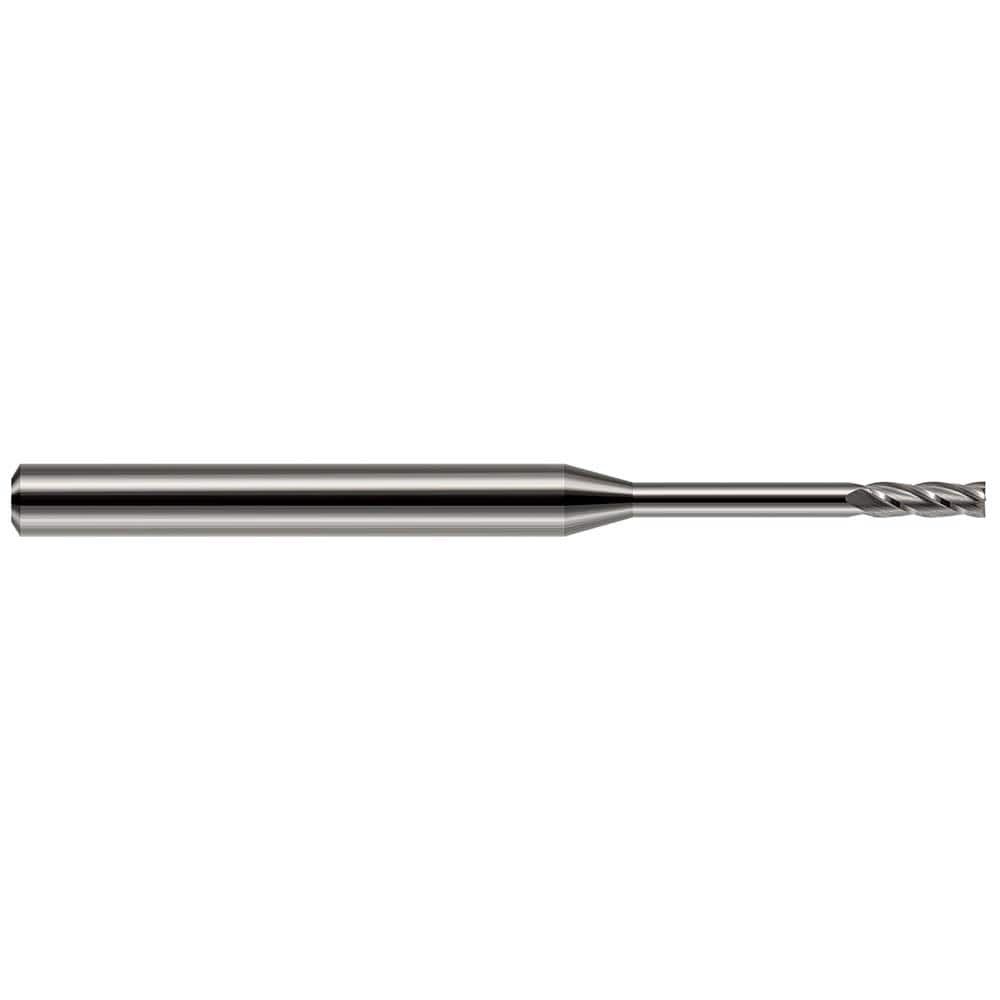 Square End Mill: 5/64'' Dia, 15/64'' LOC, 1/8'' Shank Dia, 2'' OAL, 4 Flutes, Solid Carbide Single End, Uncoated, 30 ° Helix, Centercutting, RH Cut, RH Flute