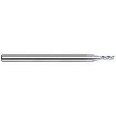 Square End Mill: 7/32'' Dia, 5/8'' LOC, 1/4'' Shank Dia, 2-1/2'' OAL, 3 Flutes, Solid Carbide Single End, TiB2 Finish, 42 ° Variable Helix, Centercutting, RH Cut, RH Flute