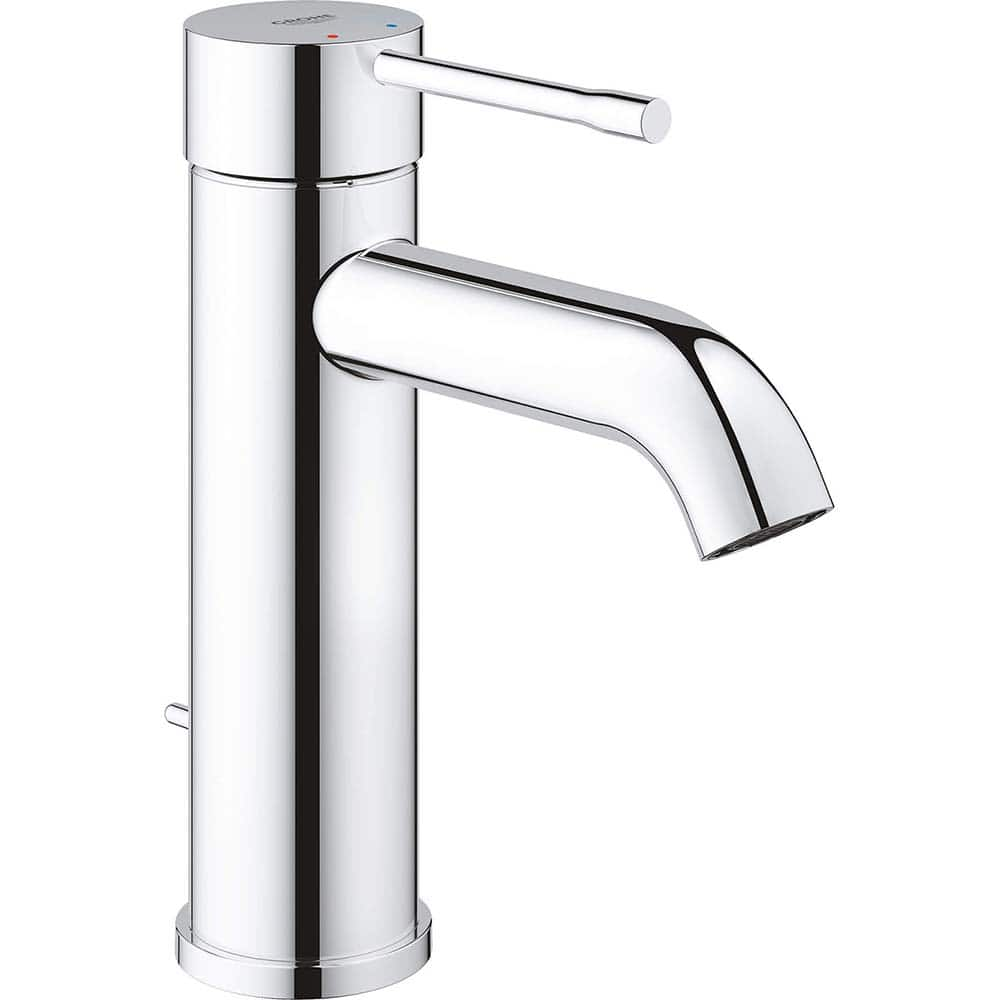 Grohe - Lavatory Faucets; Type: Deck Mount ; Spout Type: Low Arc ; Design: Lever ; Handle Type: Lever ; Mounting Centers: Single Hole (Inch); Drain Type: Pop-Up - Exact Industrial Supply