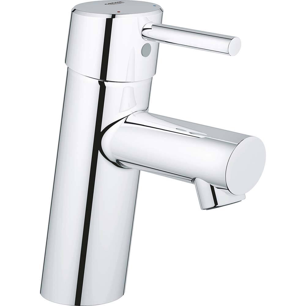 Grohe - Lavatory Faucets; Type: Deck Mount ; Spout Type: Low Arc ; Design: Lever ; Handle Type: Lever ; Mounting Centers: Single Hole (Inch); Drain Type: No Drain - Exact Industrial Supply