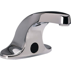 American Standard - Electronic & Sensor Faucets; Type: Sensor ; Style: Modern; Contemporary ; Type of Power: DC ; Spout Type: Low Arc ; Mounting Centers: 4 (Inch); Finish/Coating: Polished Chrome - Exact Industrial Supply