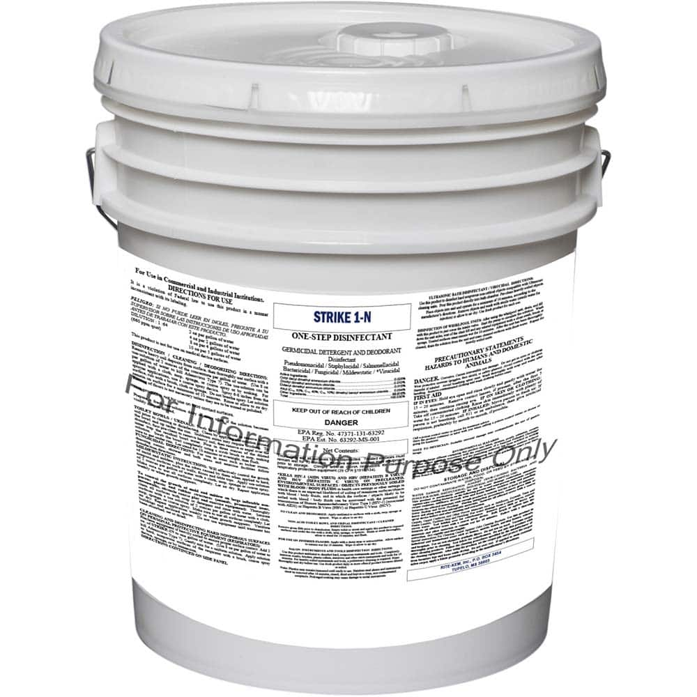 Rite-Kem - Bathroom, Tile & Toilet Bowl Cleaners; Type: Disinfectant/Cleaner ; Form: Liquid Concentrate ; Container Size: 5 Gallon Pail ; Container Type: Pail ; Scent: Pleasant ; Disinfectant: Yes - Exact Industrial Supply