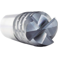 Corner Radius End Mill: 5/8″ Dia, 2-1/4″ LOC, 0.03″ Radius, 4 Flutes 5″ OAL, 5/8″ Shank Dia, 50 ° Helix, nACRo Coated, Corner Radius End, Centercutting, Series SR4F