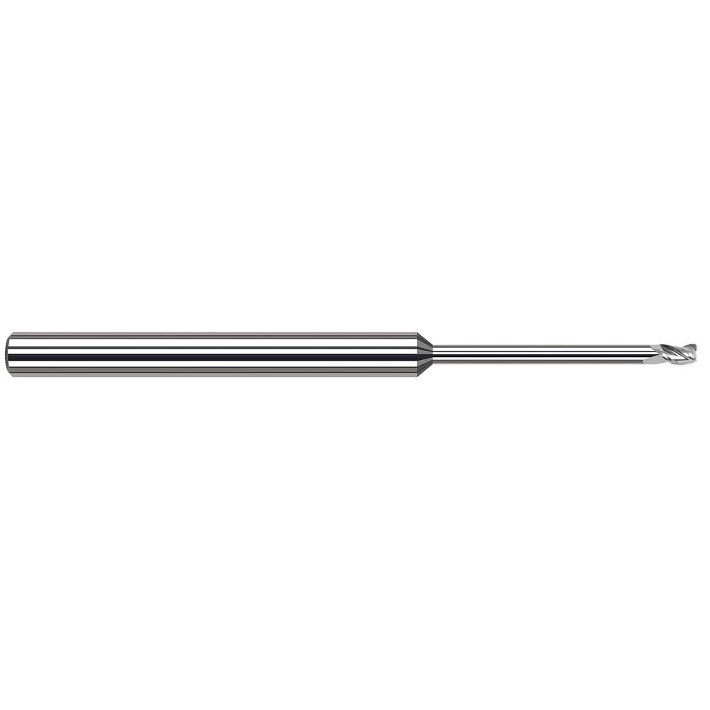 Harvey Tool - Corner Radius & Corner Chamfer End Mills; Mill Diameter (mm): 0.80 ; Mill Diameter (Inch): 1/32 ; Mill Diameter (Decimal Inch): 0.0310 ; End Type: Corner Radius ; Corner Radius (Decimal Inch): 0.0030 ; Number of Flutes: 3