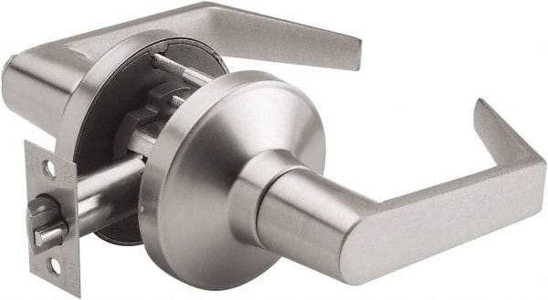 PDQ - Heavy Duty Passage Lever Lockset - 2-3/4" Back Set, Keyless Cylinder, Zinc, Antimicrobial Coated, Satin Chrome Plated Finish - A1 Tooling