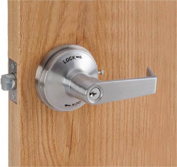 PDQ - Heavy Duty Classroom Intruder Lever Lockset - 2-3/4" Back Set, Small Format I/C Less Cylinder, Zinc, Antimicrobial Coated, Satin Chrome Plated Finish - A1 Tooling