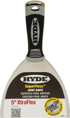 Hyde Tools - 5" Wide Spring Blade Stainless Steel Joint Knife - Flexible, Plastic Handle - A1 Tooling