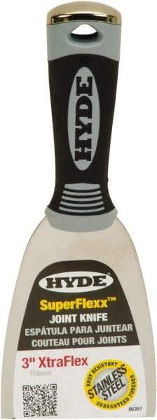 Hyde Tools - 3" Wide Spring Blade Stainless Steel Joint Knife - Flexible, Plastic Handle - A1 Tooling