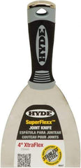 Hyde Tools - 4" Wide Spring Blade Stainless Steel Joint Knife - Flexible, Plastic Handle - A1 Tooling