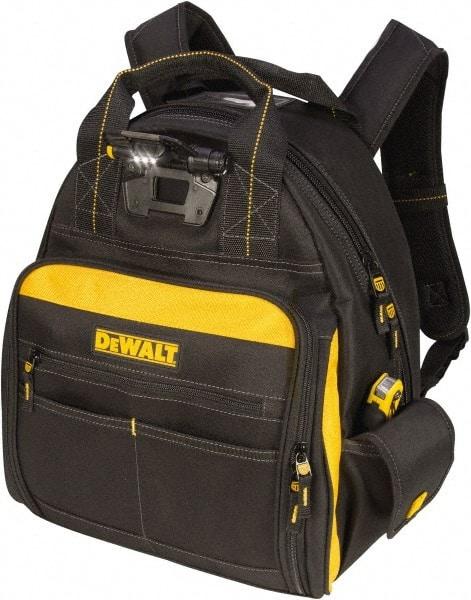 DeWALT - 57 Pocket Black & Yellow Backpack Tool Bag - 15-1/2" Wide x 8" Deep x 19" High - A1 Tooling