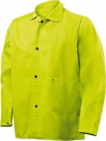 Steiner - Size 4XL Welding & High Visibility Jacket - Lime, Cotton & Nomex, Snaps Closure, 66 to 68" Chest - A1 Tooling