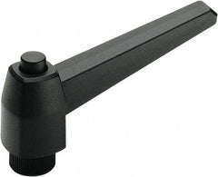 Elesa - 3/8-16, Glass Fiber Reinforced Technopolymer Adjustable Clamping Handle - 3.62" OAL, 2.13" High, 0.67" Hole Depth - A1 Tooling